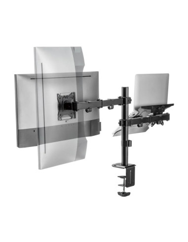 SOPORTE DE MESA MONITOR/NOTEBOOK AISENS REG.ALTURA GIR. INCL. 17-32 9KG BLACK