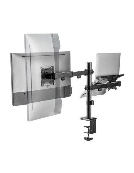 SOPORTE DE MESA MONITOR/NOTEBOOK AISENS REG.ALTURA GIR. INCL. 17-32 9KG BLACK