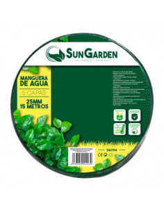 MANGUERA AGUA 5 CAPAS 25MM 15METROS SUNGARDEN