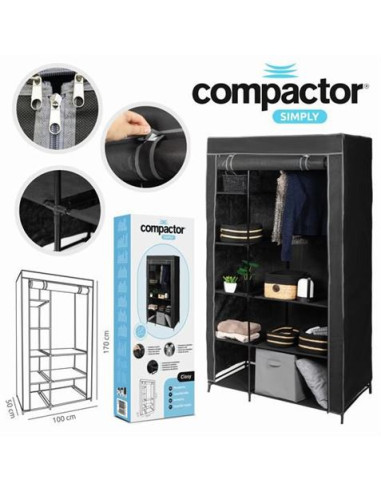 ARMARIO TELA 8 ESTANTES/1 BARRA 100X50X170CM COMPACTOR