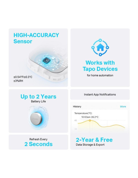 SENSOR TP-LINK TAPO T310 TEMPERATURA/HUMEDAD WIRELESS