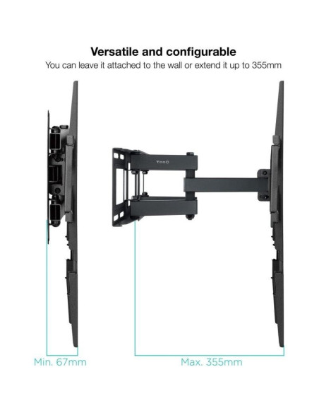 SOPORTE TV MONITOR TOOQ 37-80 40KG INCLINABLE/GIRATORIO BLACK