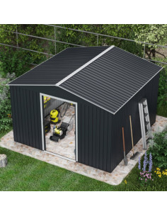 CASETA DE METAL | PUERTAS CORREDERAS 300X304.5X214.5CM (9.14M2) ANTRACITA