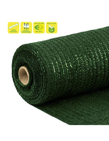 MALLA DE SOMBREO VERDE OSCURO 2X50 METROS SUNGARDEN