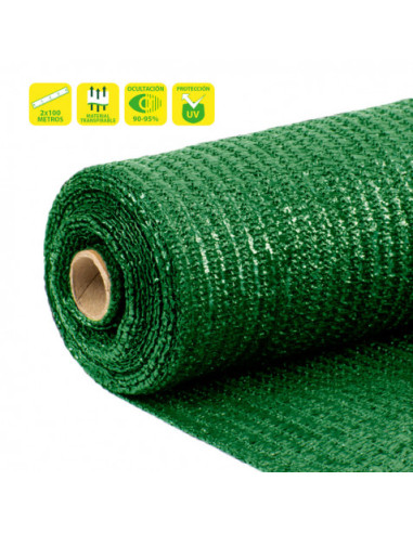 MALLA DE SOMBREO VERDE 2X100 METROS SUNGARDEN