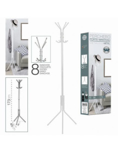 PERCHERO DE PIE METALICO BLANCO 45X38X173