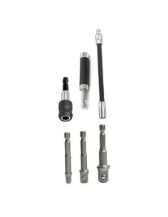 JUEGO 6 PCS ADAPTADORES LLAVE DE VASO + EXTENSIONES MADER