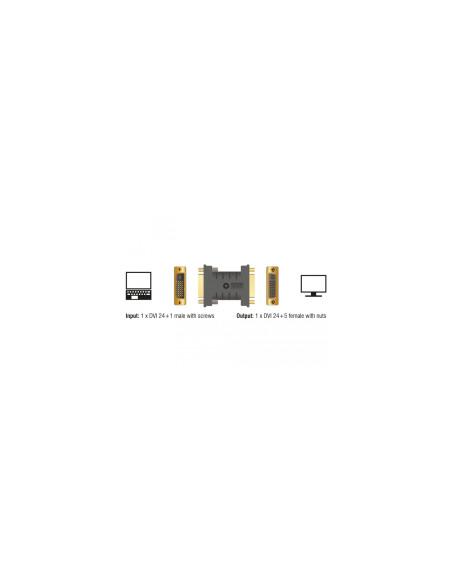 DeLOCK cable gender changer 1 x DVI 24+1 1 x DVI 24+5 Negro