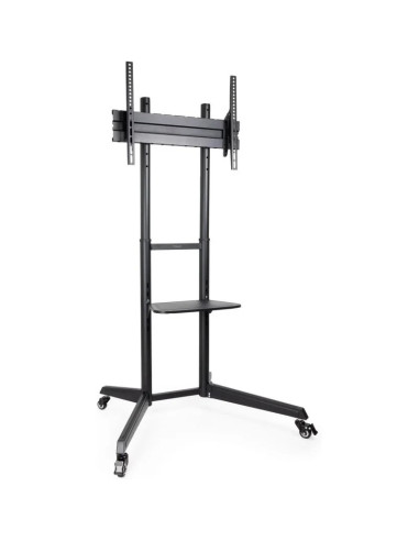 SOPORTE TV MONITOR TOOQ SUELO CON RUEDAS 37 - 70 50KG BLACK