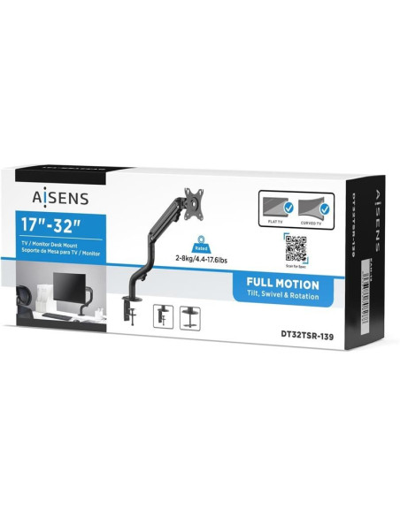 SOPORTE TV MONITOR AISENS 17-32 8KG INCLINABLE/GIRATORIO