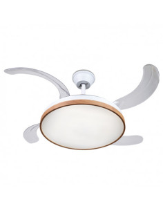 VENTILADOR DE TECHO RETRÁCTIL 30W CON LED Y 6 VELOCIDADES MADERA MUVIP 2