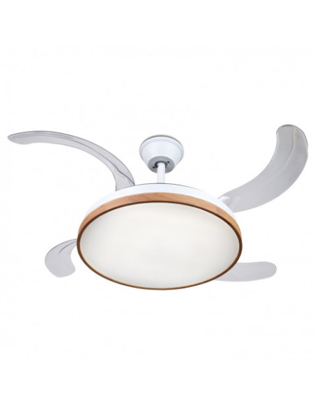 VENTILADOR DE TECHO RETRÁCTIL 30W CON LED Y 6 VELOCIDADES MADERA MUVIP
