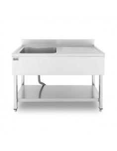 FREGADERO INDUSTRIAL 140X70X85CM CUBETA IZQUIERDA Y ESTANTE CHEF PRO 2