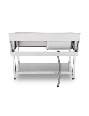 FREGADERO INDUSTRIAL 140X70X85CM CUBETA IZQUIERDA Y ESTANTE CHEF PRO