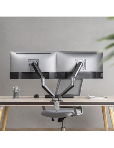 SOPORTE DE MESA TV/MONITOR TOOQ DB4132TNR-G 17-32 2 BRAZOS ASISTIDO GREY
