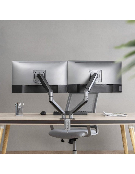 SOPORTE DE MESA TV/MONITOR TOOQ DB4132TNR-G 17-32 2 BRAZOS ASISTIDO GREY