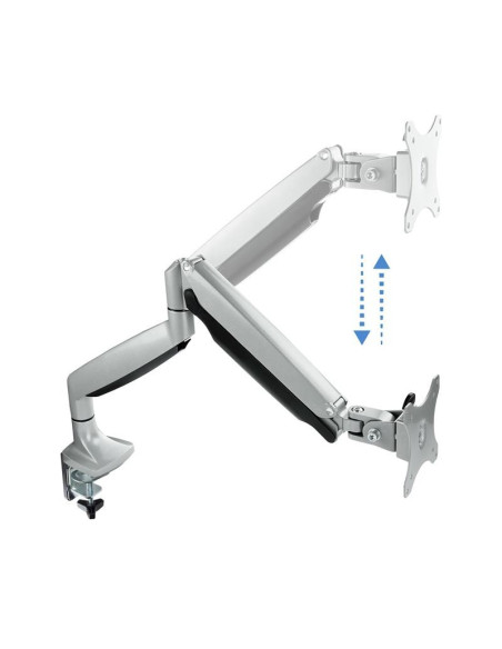 SOPORTE DE MESA TV MONITOR TOOQ GIRATORIO INCLINABLE 13-32 1 BRAZO SILVER