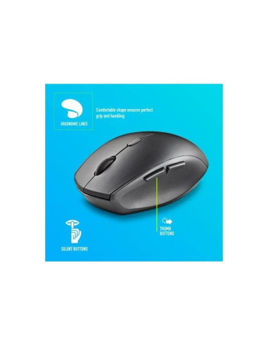 RATON NGS BEE BLACK ERGONOMICO WIRELESS SILENT BLACK