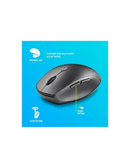 RATON NGS BEE BLACK ERGONOMICO WIRELESS SILENT BLACK