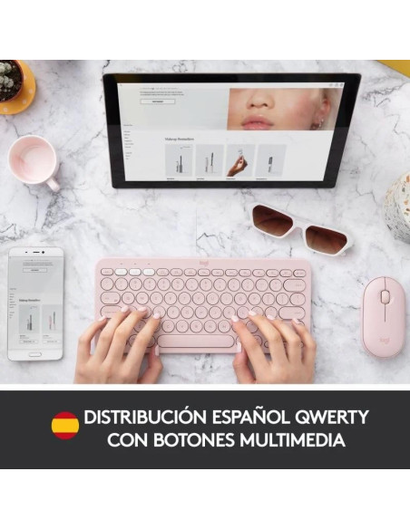 TECLADO LOGITECH K380 TKL BLUETOOTH MULTI-DEVICE ROSE