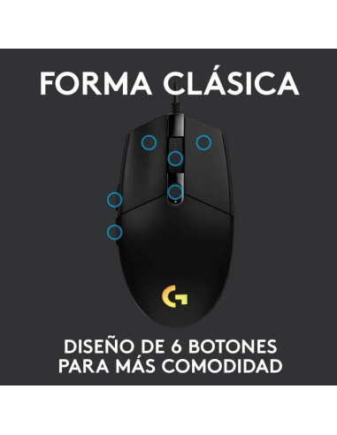 RATON LOGITECH G203 LIGHTSYNC RGB USB BLACK