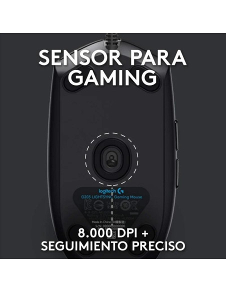 RATON LOGITECH G203 LIGHTSYNC RGB USB BLACK