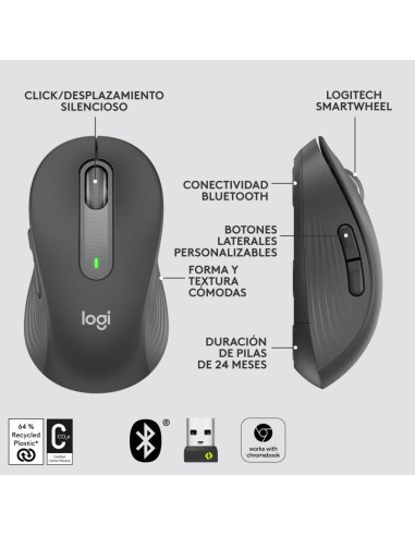 RATON LOGITECH SIGNATURE M650 M WIRELESS BLACK