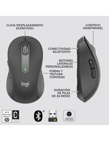 RATON LOGITECH SIGNATURE M650 M WIRELESS BLACK