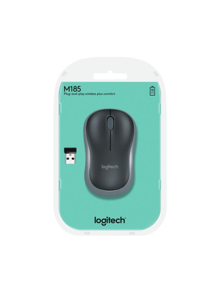 RATON LOGITECH M185 WIRELESS GREY