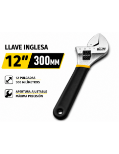 LLAVE INGLESA 12\" 300MM CON MANGO RECUBIERTO BLIM