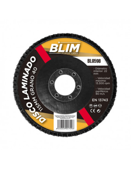DISCO LAMINADO 115MM GRANO 40 BLIM