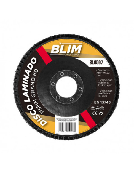 DISCO LAMINADO 115MM GRANO 60 BLIM