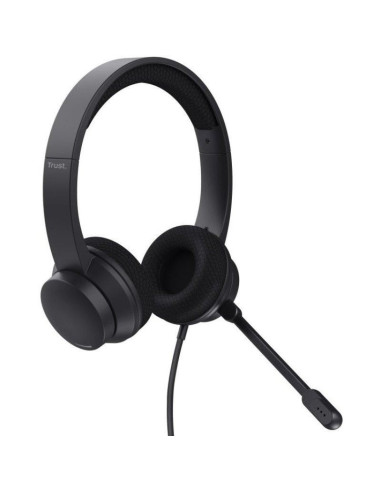 AURICULARES + MICROFONO TRUST HS-260 HEADSET ENC USB-A/USB-C BLACK