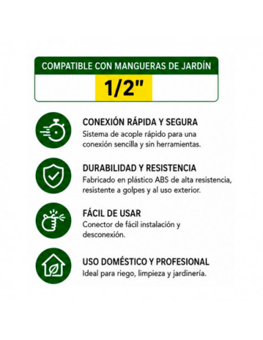 CONECTOR RAPIDO PARA MANGUERA 1/2\" SUNGARDEN