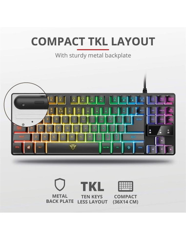 TECLADO TRUST GAMING GXT 833 METALICO USB RGB