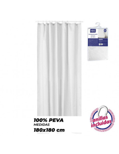 CORTINA DE BAÑO 180X180 BLANCA HBS