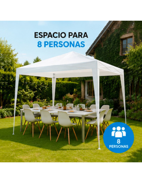 CARPA ACERO RAFIA 3X3 METROS BLANCA DESMONTABLE SUNGARDEN