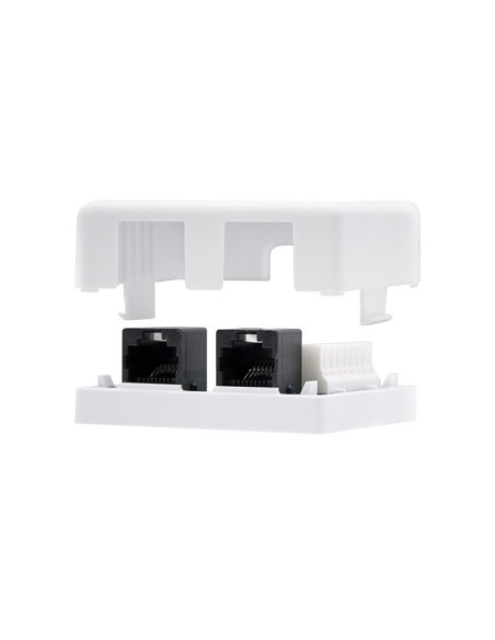 ROSETA DE PARED NANOCABLE 2XRJ45 CAT.6 UTP WHITE