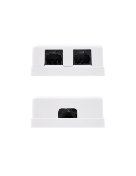 ROSETA DE PARED NANOCABLE 2XRJ45 CAT.6 UTP WHITE
