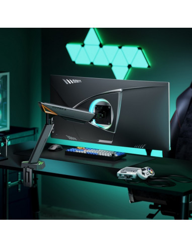 SOPORTE DE MESA GAMING TV/MONITOR AISENS 17 - 49 1 BRAZO GIRATORIO/INCLINABLE HASTA 16KG RGB GREY