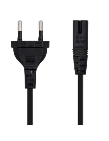 CABLE ALIMENTACION FORMA 8 NANOCABLE 3M CEE7/16 MACHO - C7 HEMBRA BLACK