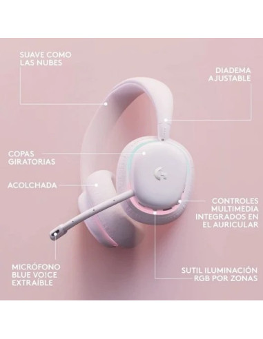 AURICULARES + MICROFONO LOGITECH GAMING G735 WIRELESS DTS 7.1 DOLBY ATMOS WHITE