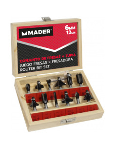 JUEGO 12 PCS FRESAS 6MM PARA MADERA MADER