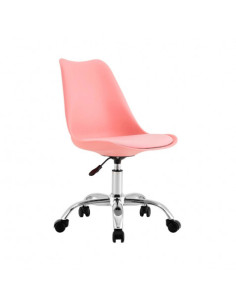 SILLA DE ESCRITORIO CON RUEDAS 91X47X58CM ROSA