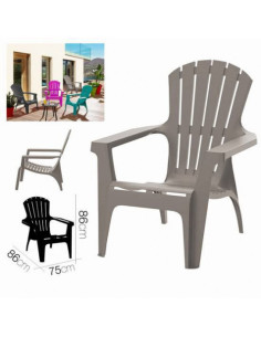 SILLA DE JARDIN PLASTICA DOLOMITI 75X86X86 TOPO