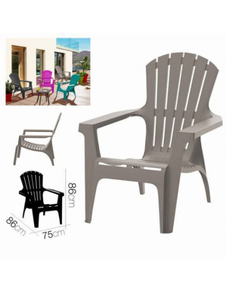SILLA DE JARDIN PLASTICA DOLOMITI 75X86X86 TOPO