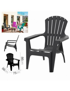 SILLA DE JARDIN PLASTICA DOLOMITI 75X86X86 ANTRACITA