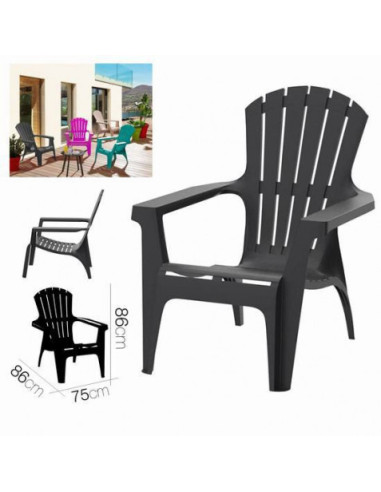 SILLA DE JARDIN PLASTICA DOLOMITI 75X86X86 ANTRACITA