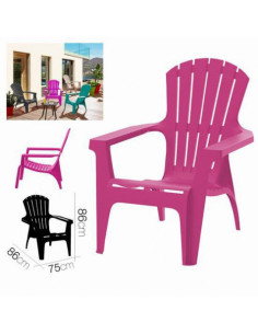 SILLA DE JARDIN PLASTICA DOLOMITI 75X86X86 ROSA