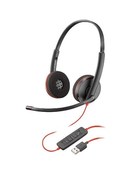 AURICULAR + MICROFONO POLY BLACKWIRE 3220 BIAURAL USB-A
